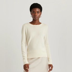 NWT Mongolian 100% Cashmere Crewneck Sweater size  medium color ivory